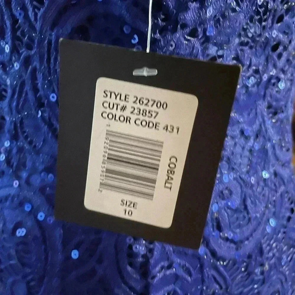 Marina blue  lace and sequin short sleeve dress sz 10 - Picture 4 of 9